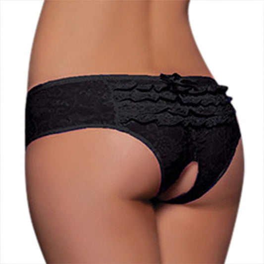 Women Lace Crotchless "Bowknot Knickers" Lace Panties
