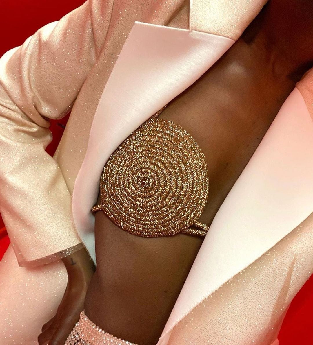 "Circle Me" Diamond Belt Bra Top