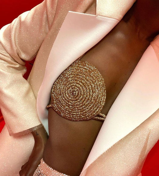 "Circle Me" Diamond Belt Bra Top